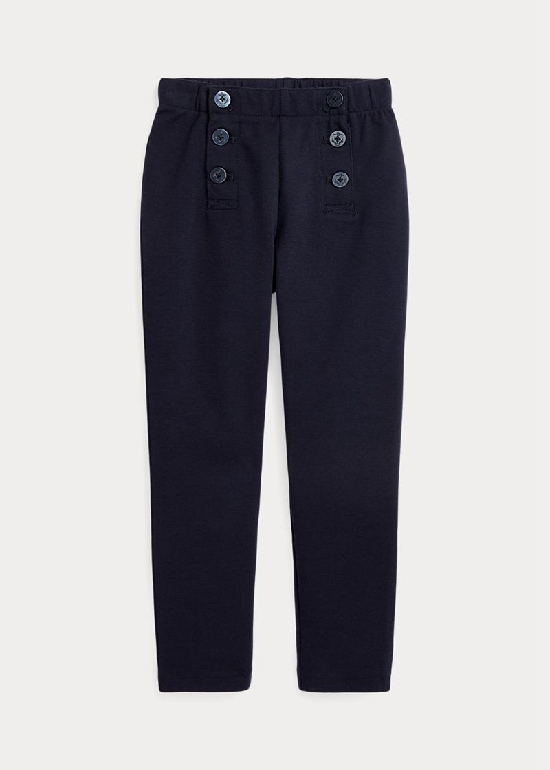 Pantalones Ralph Lauren Niña 1.5-6.5 Años Buttoned Stretch Ponte Legging Chile Azul Marino OMUCZ-3468